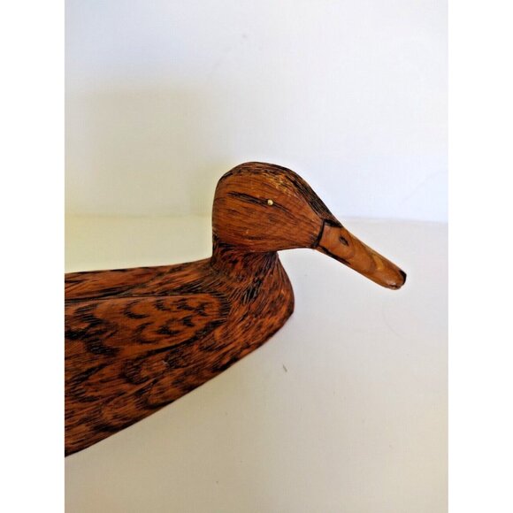 Vintage Hand Carved Wooden American Black Duck -1989 - Picture 8 of 11